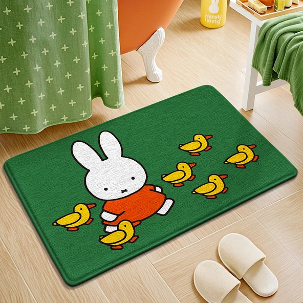 Miffy Emici Kaymaz Paspas 60x90 cm - Yürüyen Miffy Model 2
