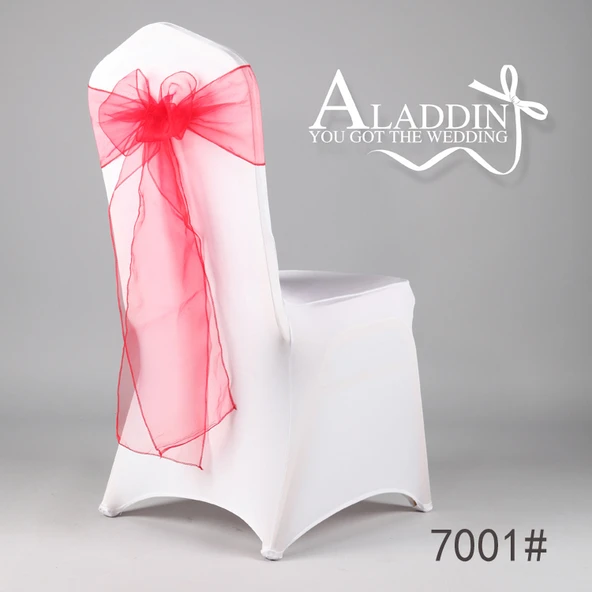 Düğün Sandalye Dekorasyon Tül Fiyonk - 65x180cm - Koyu Kırmızı