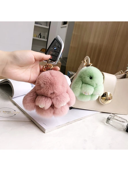Tavşan Peluş Anahtarlık - Taro Moru - 10cm - 4