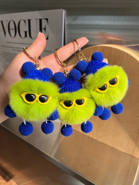 Araba Anahtarlık Peluş Oyuncak Bebek - Yeşil - 8