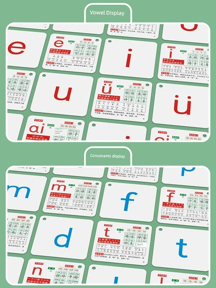 Çince Pinyin Kartları - 21cm, 70 Yaprak, 4 Çizgili, Çift Taraflı Film - 4