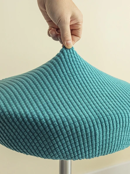 Yuvarlak Tabure Kılıfı - Koyu Yeşil - 36-40cm - 3