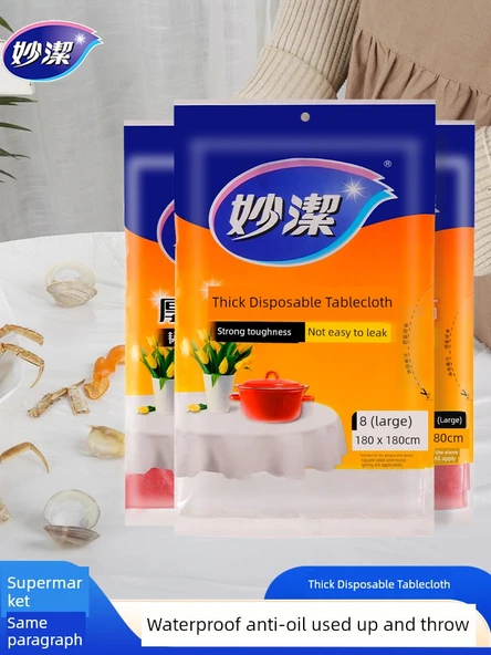 Tek Kullanımlık Masa Örtüsü - Kırmızı - Orta Boy - 2'li Paket (20 adet) - 2