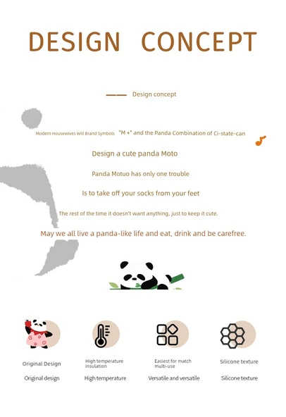 Yeşil Mototo Panda Desenli Fırın Eldiveni (1 Çift) - Resim 8