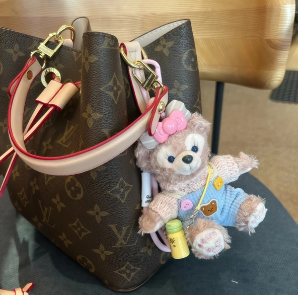 Shelly Rose Kahverengi Şapkalı Ressam Duffy Peluş Anahtarlık Çanta Kolyesi - 11