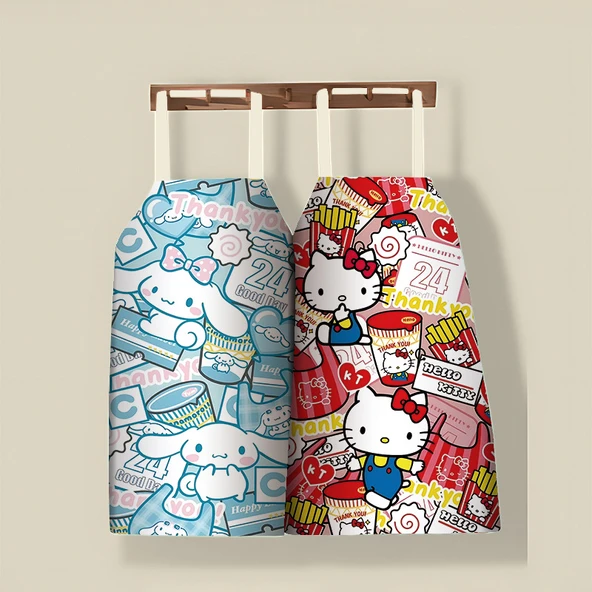 Sanrio Cinnamoroll Yetişkin Önlüğü - Da Meng Xing 05 - 65x75cm - Kalın Pamuklu ve Keten - 11