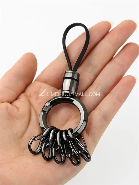 Metal S Tipi Yaylı Kancalı Anahtarlık - Gümüş Set (1 Anahtarlık + 5 S Kanca) - Resim 5