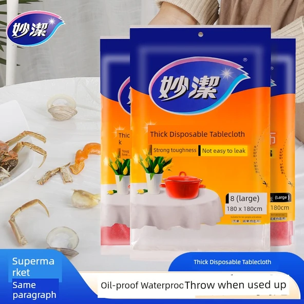 Tek Kullanımlık Masa Örtüsü - Kırmızı - Orta Boy - 2'li Paket (20 adet) - 7