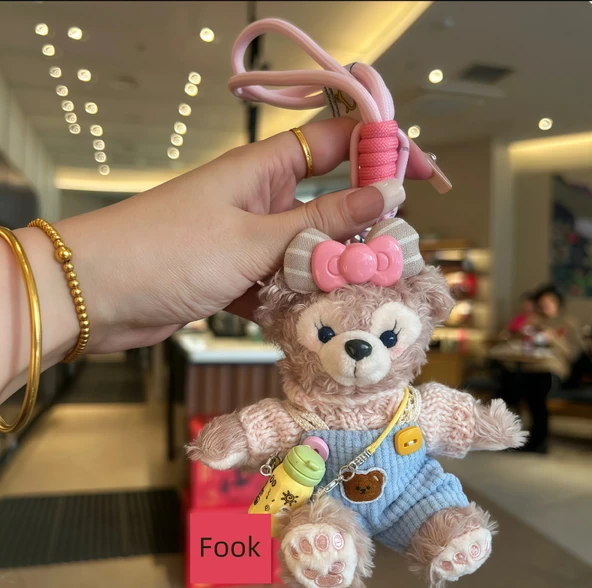Shelly Rose Haki Şapkalı Ressam Ayı Peluş Anahtarlık Çanta Kolyesi - 8