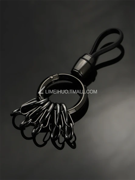 Metal S Tipi Yaylı Kancalı Anahtarlık - Gümüş Set (1 Anahtarlık + 5 S Kanca) - Resim 3