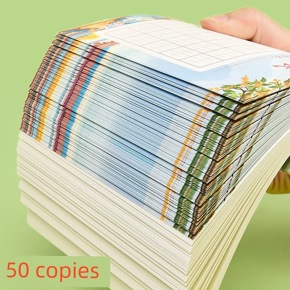 İlkokul Hat Pratik Kağıdı - Günlük Kart [0876] Sade 10'lu Paket, Toplam 500 Yaprak - 3