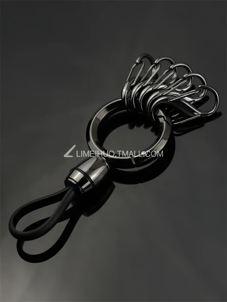 Metal S Tipi Yaylı Kancalı Anahtarlık - Gümüş Set (1 Anahtarlık + 5 S Kanca) - Resim 2