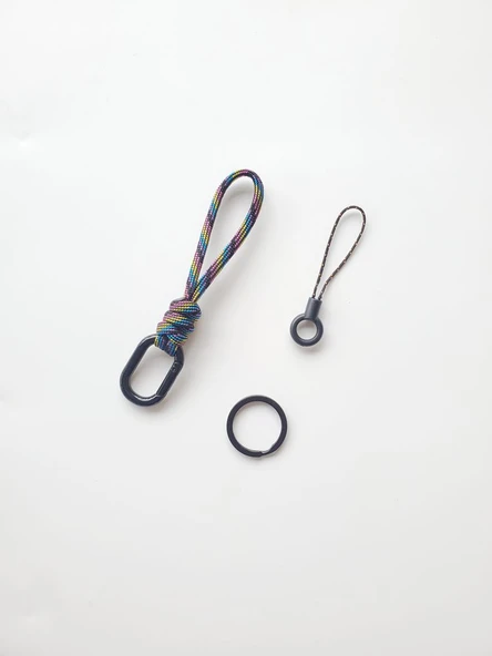 Paraşüt İpli Anahtarlık 11cm +2 Aksesuar - 99 Renk