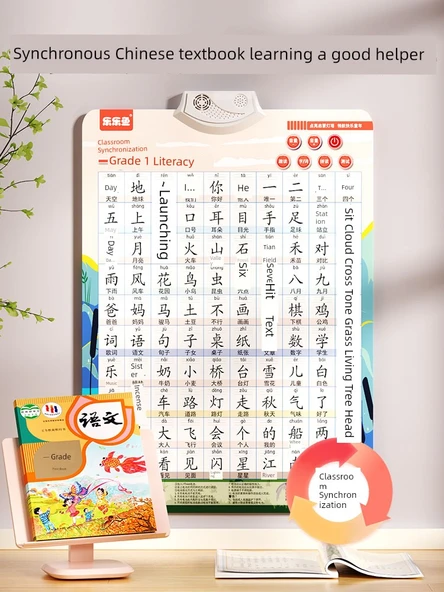 Sesli Okuma Duvar Tablosu 1. Sınıf 1. Cilt + Çince Pinyin - Resim 5