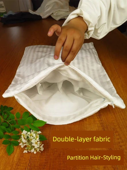 Çift Katmanlı Kumaş Karabuğday Yastık Kılıfı 35cm x 50cm - Yeşil Kaba Kumaş - Resim 2