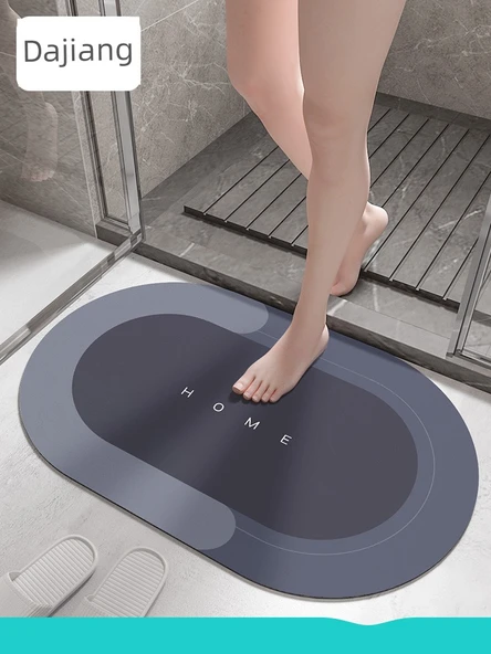 Diyatomlu Banyo Paspası - 50x80cm - Elips - Yeşil - 2