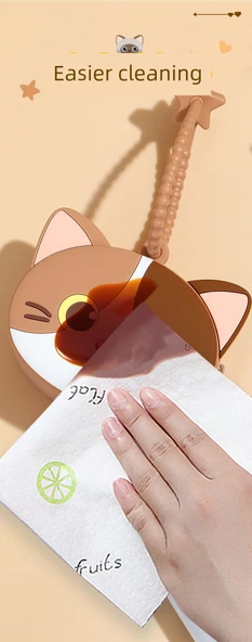 Çocuk Karikatür Kedi Desenli Bozuk Para Cüzdanı - Mini Kozmetik Çantası - Siyah - 11