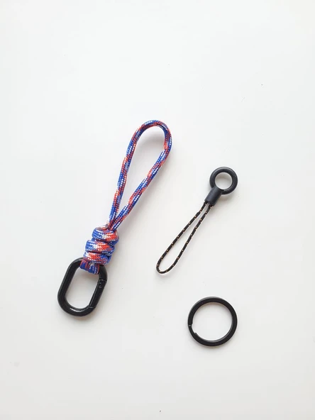 Paraşüt İpli Anahtarlık 11cm +2 Aksesuar - 111 Renk