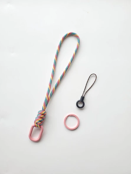 Paraşüt İpli Anahtarlık 19cm +2 Aksesuar - 69 Renk