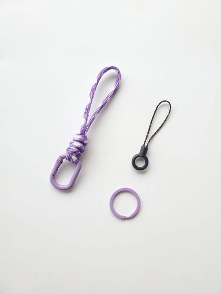 Paraşüt İpli Anahtarlık 11cm +2 Aksesuar - 65 Renk