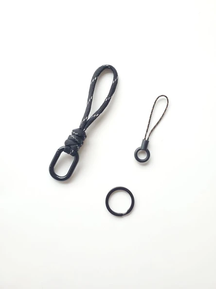 Paraşüt İpli Anahtarlık 16cm +2 Aksesuar - 65 Renk - 9