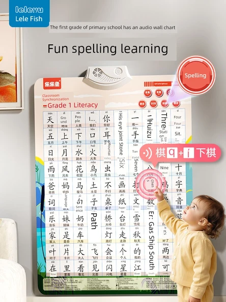 Sesli Okuma Duvar Tablosu 1. Sınıf 1. Cilt + Çince Pinyin - Resim 4