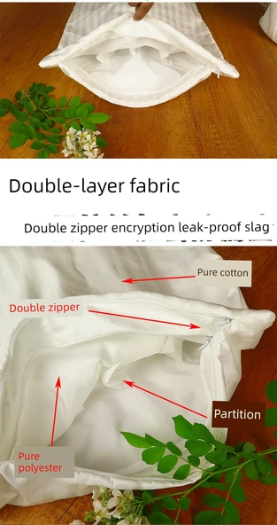 Çift Katmanlı Kumaş Karabuğday Yastık Kılıfı 35cm x 50cm - Yeşil Kaba Kumaş - Resim 8