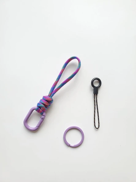 Paraşüt İpli Anahtarlık 11cm +2 Aksesuar - 146 Renk