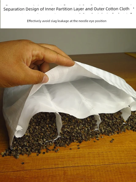 Çift Katmanlı Kumaş Karabuğday Yastık Kılıfı 35cm x 50cm - Yeşil Kaba Kumaş - Resim 4