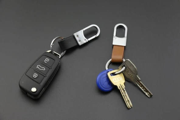 Hakiki Deri Minimalist Kolye Anahtarlık - Dörtlü Paket - Resim 8