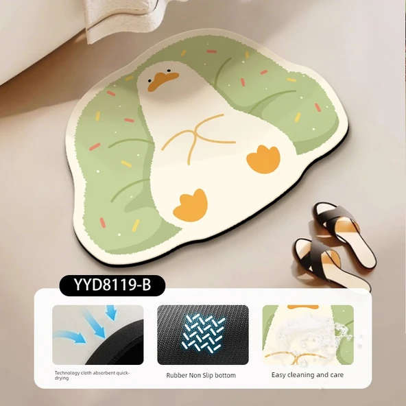 Kaymaz Emici Banyo Paspası 45x60cm - B Yatan Ördek