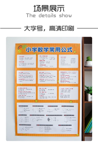 İlkokul Matematik Formülleri Duvar Tablosu - Matematik Formülleri Büyük Boy - Resim 10