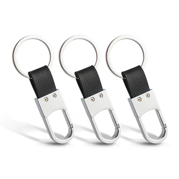 Hakiki Deri Minimalist Kolye Anahtarlık - Dörtlü Paket - Resim 5