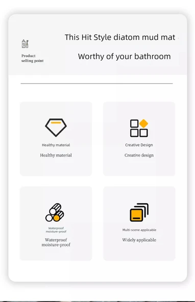 Diyatomit Emici Paspas 30x10cm Buzlu Düz Beyaz - 9