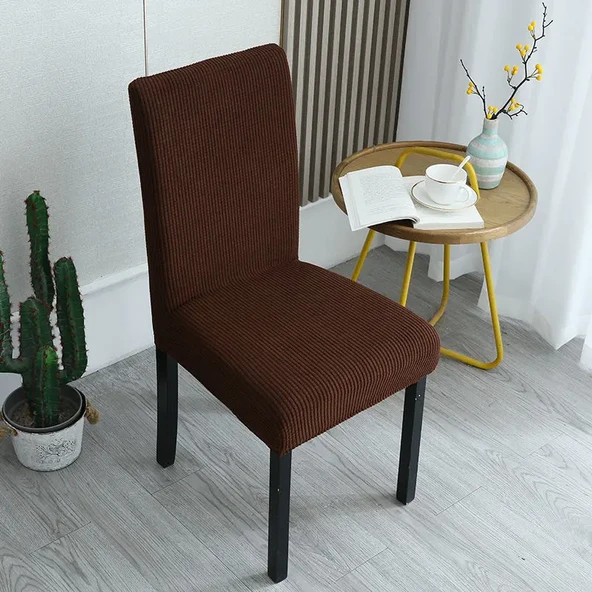 Elastik Sandalye Kılıfı - 45x55cm - Koyu Köri