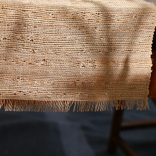 Doğal Rami Keten Masa Örtüsü - Püsküllü Kenar 30cm - 1.2m