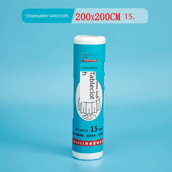 Şeffaf Tek Kullanımlık Su Geçirmez Masa Örtüsü - 200x200cm - 15 Adet