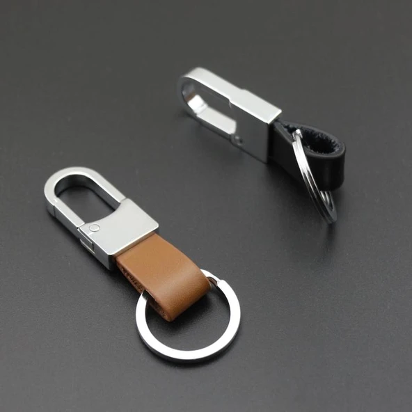 Hakiki Deri Minimalist Kolye Anahtarlık - Dörtlü Paket - Resim 10