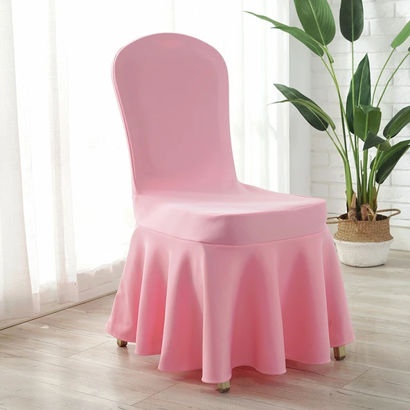 Elastik Hava Katmanlı Sandalye Kılıfı - Pembe Güneş Etekli