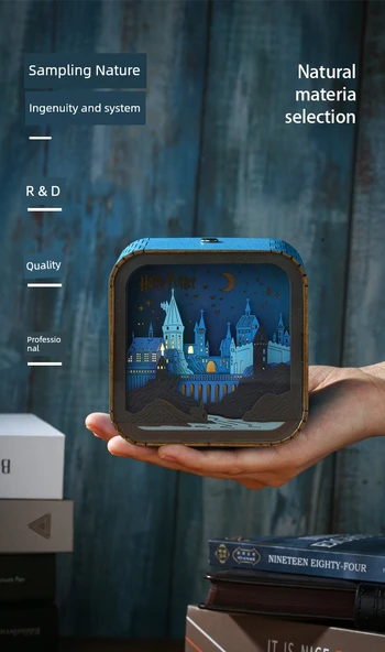 Harry Potter Kalesi 3D Kağıt Oyma Takvim Notu - Standart Gece Lambası