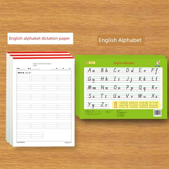 Okul Öncesi Pinyin ve İngilizce Harf Diktesi Kağıdı - İngilizce Harf Yazma Kağıdı 50 + Alfabe