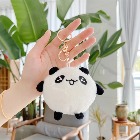 Sevimli Dev Panda Anahtarlık - Şaşı Gözlü Altın Tokalı 10cm