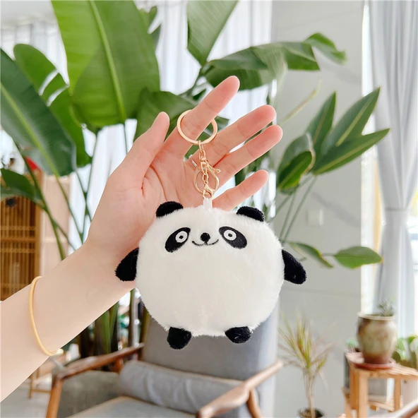 Sevimli Dev Panda Anahtarlık - Büyük Gözlü Altın Tokalı 10cm
