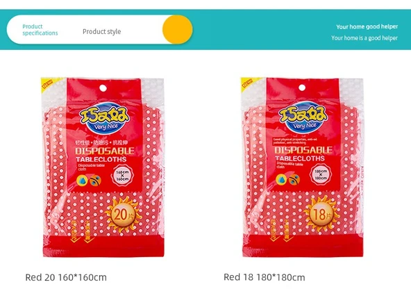 Tek Kullanımlık Plastik Masa Örtüsü - Beyaz 1.0x1.4 Metre (3 Paket, 120 Adet) - 9