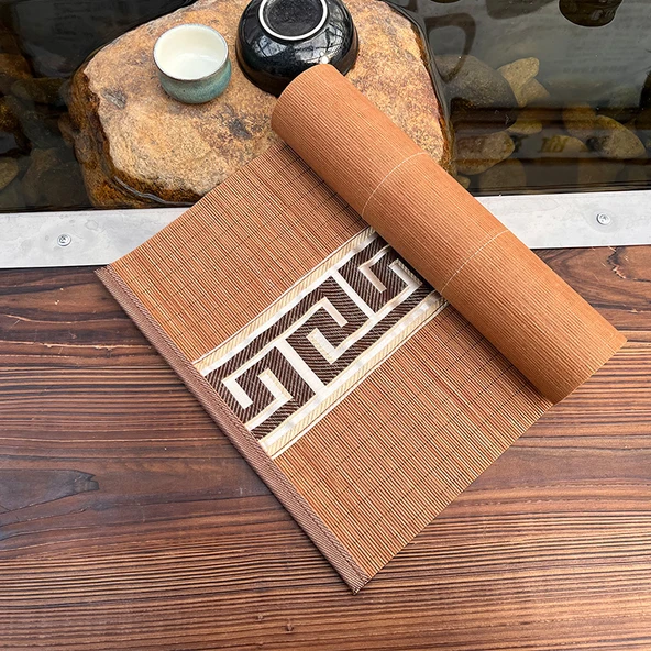 Bambu Çay Matı Masa Örtüsü - Kahve 30x60CM