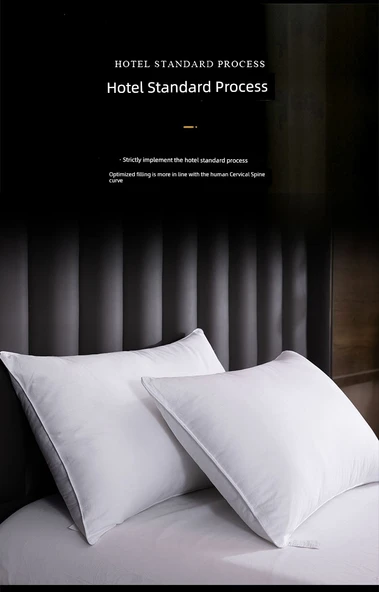 Pamuk Otel Yastığı - Tek Kişilik - 1200 Gram - Yüksek - 2 Adet - 8