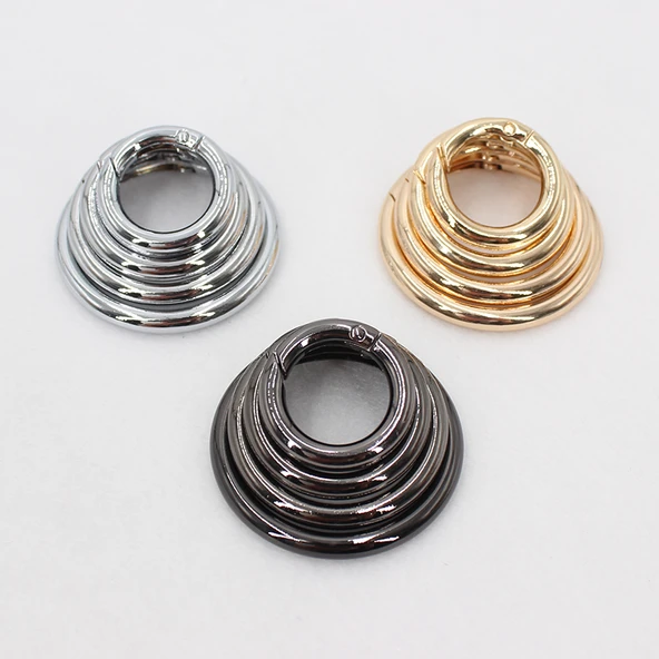 Metal Çanta Aksesuarı Anahtarlık Halka - 3.8cm İç Çap - Açık Altın (2 Adet) - 6