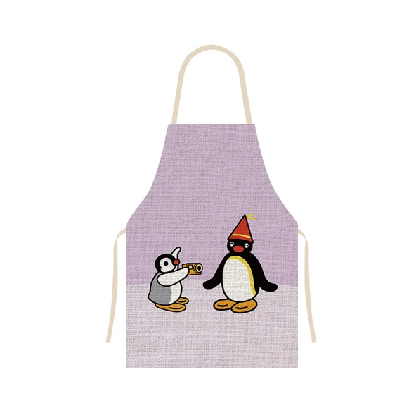 Penguen Desenli Mutfak Önlüğü - Renk 04