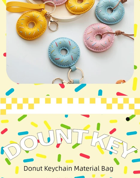 DIY El Yapımı Anahtarlık Kolye Yaratıcı Malzeme Kiti - Sarı Donut Kolye (DIY Malzeme Paketi) - 8