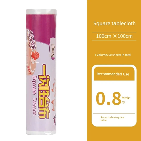 Şeffaf Su Geçirmez Plastik Masa Örtüsü - Beyaz 1.0x1.0 m (50 adet)